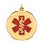 14k 32mm Round Red Enameled Medical Jewelry Pendant