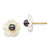 14k 3-4mm Black Round Freshwater Cultured Pearl and 10 mm White Mother of Pearl Flower Post Earrings