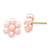 14k 3-4mm Pink Egg Freshwater Cultured Pearl Flower Earrings