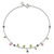 Sterling Silver 9in Pink Crystal Green Quartz Peridot Beads Anklet