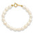 14k 3-5mm Semi-Round White Freshwater Cultured Pearl 12 inch Necklace, 4 inch Bracelet and Post Earrings Set