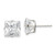 Sterling Silver 9mm Square Snap Set CZ Stud Earrings