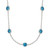 Sterling Silver 9-Station Blue CZ Necklace