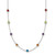 Sterling Silver 9-Station Multicolor CZ Necklace