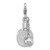 Sterling Silver Amore La Vita Rhodium-plated 3D Textured Ping Pong Paddle and Ball Charm with Lobster Clasp