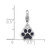 Sterling Silver Amore La Vita Rhodium-plated Polished with Black Enamel Paw Print with Lobster Clasp Charm