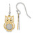 Sterling Silver and Gold Tone Black Enamel Owl Dangle Earrings