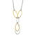 Sterling Silver and Vermeil Polished Drop Necklace and Earring Set