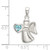 Sterling Silver Angel w/Light Blue CZ Heart Pendant