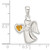 Sterling Silver Angel w/Yellow CZ Heart Pendant