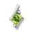 Sterling Silver Antique Cushion Peridot and Diamond Pendant
