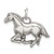 Sterling Silver Antiqued & Textured Horse Pendant