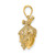 14K 3-D Acorn w/Leaf Pendant