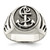 Sterling Silver Antiqued Anchor Ring - QR-AB121C59-4752