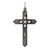 Sterling Silver Antiqued April Glass Birthstone Cross Pendant