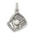 Sterling Silver Antiqued Baseball Glove w/Simulated Pearl Charm