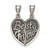 Sterling Silver Antiqued Best Friends Break Apart Heart Pendant