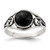 Sterling Silver Antiqued Black Agate Ring - QR-EDD76005-2932