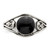 Sterling Silver Antiqued Black Agate Ring - QR-EDD76005-2932