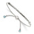 Sterling Silver Antiqued Blue Crystal Round Bezel Adjustable Bracelet