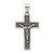 Sterling Silver Antiqued Box Cross Crucifix Pendant