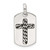 Sterling Silver Antiqued Chain Inlay Cross Dog Tag