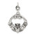 Sterling Silver Antiqued Claddagh Pendant - QC-D9BAFCC0-6776