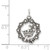 Sterling Silver Antiqued Cross, Crown & Wreath Charm