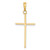 14K 3-D and Polished Stick Cross Pendant