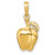 14K 3-D Apple W/ Stem and Leaf Charm