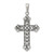 Sterling Silver Antiqued Fleur de lis Cross Pendant