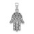 Sterling Silver Antiqued Hamsa Pendant - QC-CAE58C99-4323