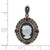 Sterling Silver Antiqued Marcasite and Garnet with Black Agate and Mother of Pearl Cameo Pendant