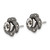 Sterling Silver Antiqued Marcasite Fancy Rose Post Earrings