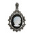 Sterling Silver Antiqued Marcasite with Black Agate and Mother of Pearl Cameo Pendant - QG-1F30C7D3-3339