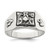 Sterling Silver Antiqued Masonic Ring - QR-FDFFB6DD-9924