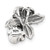 Sterling Silver Antiqued Polished CZ Flowers Chain Slide Pendant