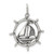 Sterling Silver Antiqued Sailboat in Wheel Charm