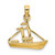 14K 3-D Cargo Ship W/ Tug Boat Charm