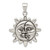 Sterling Silver Antiqued Sun & Half Moon Face Pendant