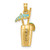 14K 3-D Cocktail Drink w/ Enamel Umbrella and Lime Charm