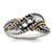 Sterling Silver Antiqued w/14k 2-stone w/Diamond Mother's Ring Semi-Mount - QM-2568A911-4079