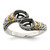 Sterling Silver Antiqued w/14k 2-stone w/Diamond Mother's Ring Semi-Mount - QM-30F8C885-8565