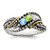 Sterling Silver Antiqued w/14k 2-stone w/Diamond Mother's Ring Semi-Mount - QM-580D0076-1719