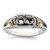 Sterling Silver Antiqued w/14k 2-stone w/Diamond Mother's Ring Semi-Mount - QM-A8A07DC8-7105