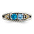 Sterling Silver Antiqued w/14k 2-stone w/Diamond Mother's Ring Semi-Mount - QM-BCC40A6A-8215