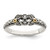 Sterling Silver Antiqued w/14k 2-stone w/Diamond Mother's Ring Semi-Mount - QM-F20671BC-8931