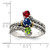 Sterling Silver Antiqued w/14k 3-stone Mother's Ring Mounting - QM-4518DE97-7163