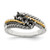Sterling Silver Antiqued w/14k 3-stone Mother's Ring Mounting - QM-A22002D9-2703