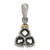 Sterling Silver Antiqued w/14k 3-stone w/Diamond Mothers Pendant Semi-Mount - QM-06633342-9695
